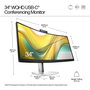 HP HP 534pm Écran de visioconférence incurvé 34 pouces WQHD USB-C Jet black