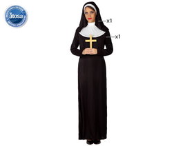 Atosa Déguisement de Nonne Femme Adulte Noir XL