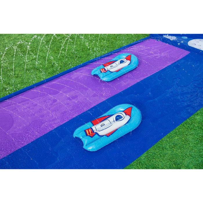 Bestway Piste Glissante avec Rampe de Saut Double 488x138 cm +3 ans Jardin 52364