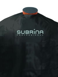 Subrina Professional Cape de Coiffure en Textile Noir - Accessoire Salon de Coiffure Unisexe pour Cheveux