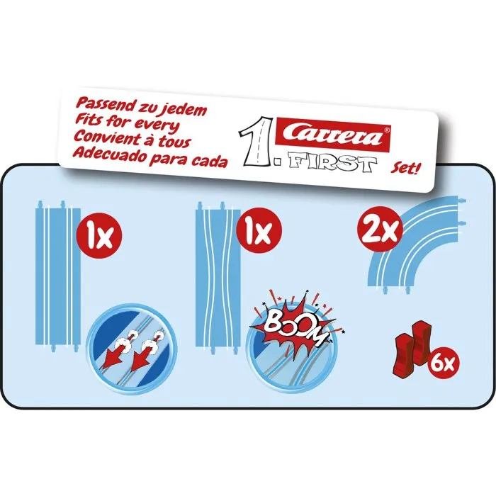 Carrera First - Pack d'extension simple pour circuit de voitures - Accessoire de jeu dès 3 ans