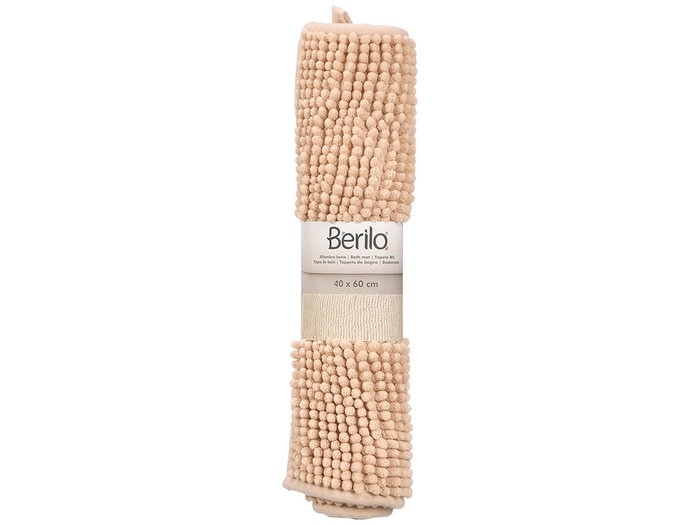 Berilo Tapis de Bain Beige 40x60 cm en Polyester Recyclé (Set de 12)