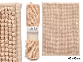 Berilo Tapis de Bain Beige 40x60 cm en Polyester Recyclé (Set de 12)