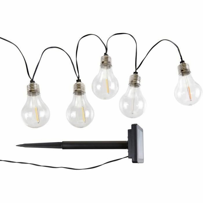 Galix Guirlande solaire guinguette 10 LED multicolores à filament Galix Guirlande solaire guinguette 10 LED multicolores à filament
