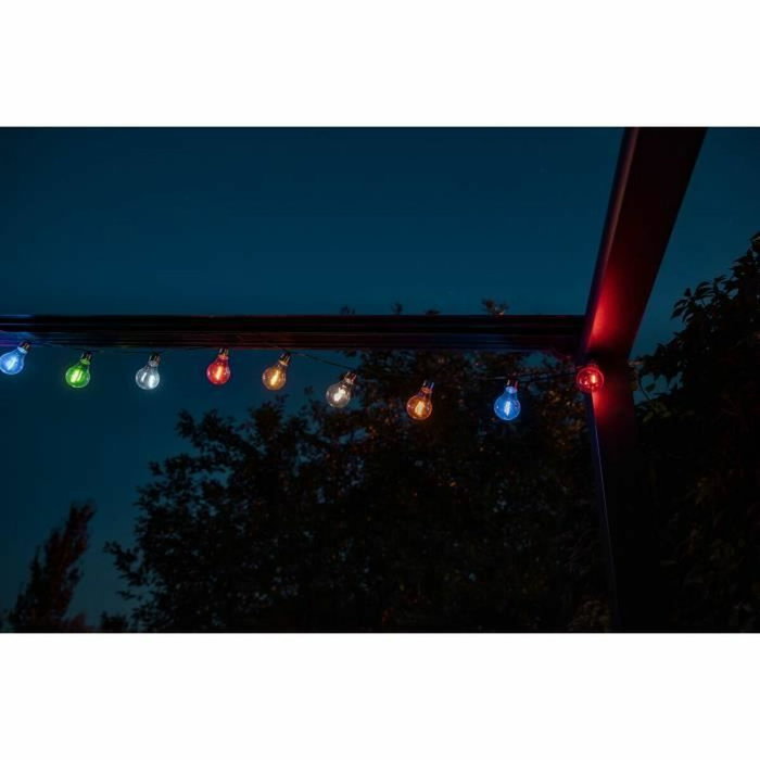 Galix Guirlande solaire guinguette 10 LED multicolores à filament Galix Guirlande solaire guinguette 10 LED multicolores à filament