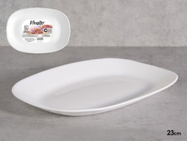 Vivalto Bandeja Opal Ovalada 23 cm - Blanc, Verre Opal (Set de 24)