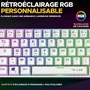 The G-Lab KEYZ TITAN - Clavier mécanique gamer filaire 65%, switches Outemu Rouge, rétroéclairage RGB, 100% anti-ghosting, NKRO, compact - Blanc