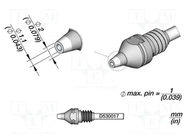 JBC TOOLS Pointe de dessoudage 2x1,1mm