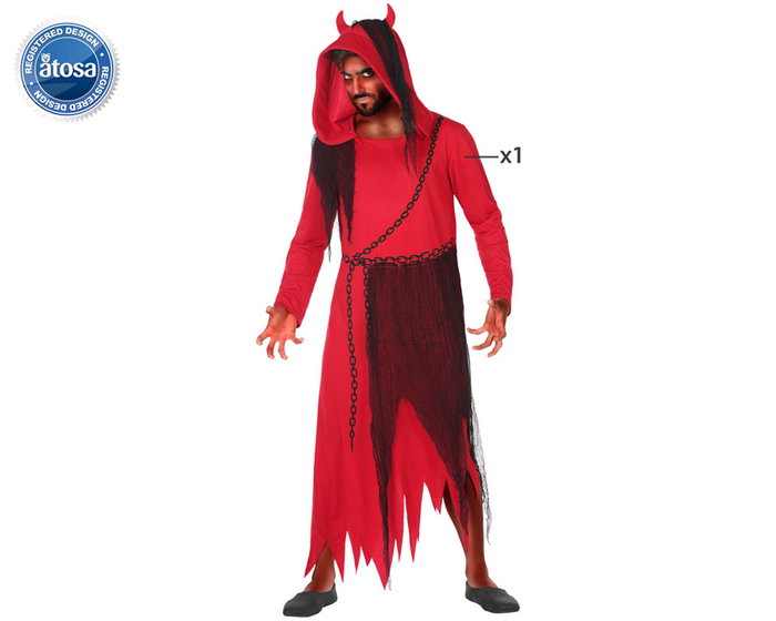 Atosa Déguisement de Démon Rouge pour Homme Taille XXL Atosa Déguisement de Démon Rouge pour Homme Taille XXL