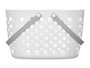 Kipit Panier Ovalé Blanc avec Anses Grises 33x19x20 cm Plastique PP (Set de 24)