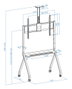 TooQ iStar Support Sol avec Roulettes pour Écrans 55"- 100", VESA 200x200 à 900x600, Noir