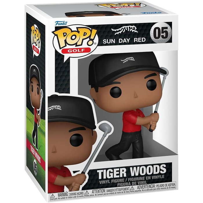 FUNKO Pop! Vinyl - Figurine de Tiger Woods Golf Sun Day Red - Licence officielle - Collection de 9 cm