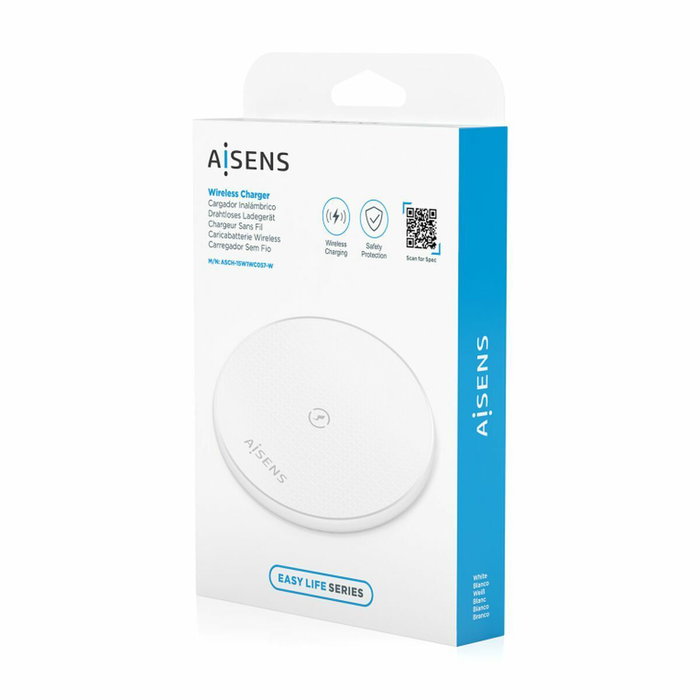 Chargeur sans fil Aisens ASCH-15W1WC057-W Blanc Chargeur sans fil Aisens ASCH-15W1WC057-W Blanc
