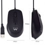 Ewent EW3159 Souris Optique USB Silencieuse 1000 DPI, Filaires, pour Droitiers et Gauchers, Noir