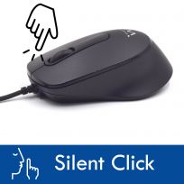 Ewent EW3159 Souris Optique USB Silencieuse 1000 DPI, Filaires, pour Droitiers et Gauchers, Noir