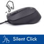 Ewent EW3159 Souris Optique USB Silencieuse 1000 DPI, Filaires, pour Droitiers et Gauchers, Noir