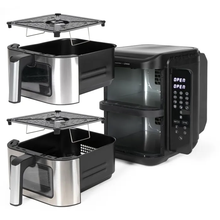 Livoo DOC344CO Friteuse sans huile double bac 11 L 2800 W