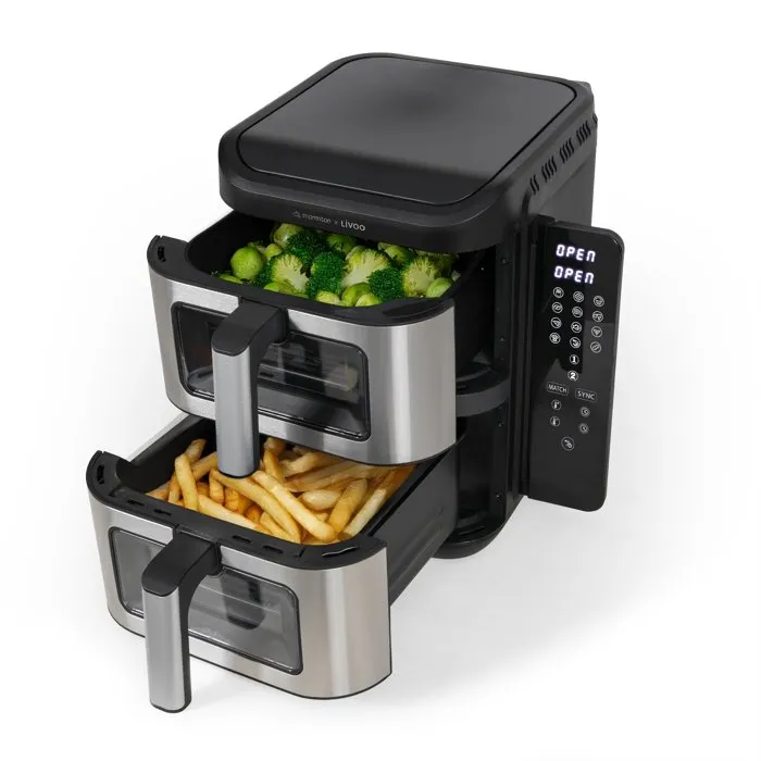 Livoo DOC344CO Friteuse sans huile double bac 11 L 2800 W