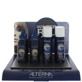 Alterna Set Coffret Soins Hiver Winter Rx - Spray et Huile Antistatique Cheveux - 4 pièces 92 g + 4 pièces 100 ml
