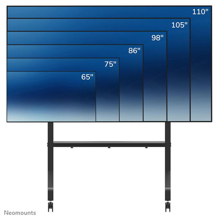 Neomounts FL50-575BL1 Support au sol mobile pour écrans 65-110", 125 kg - Noir