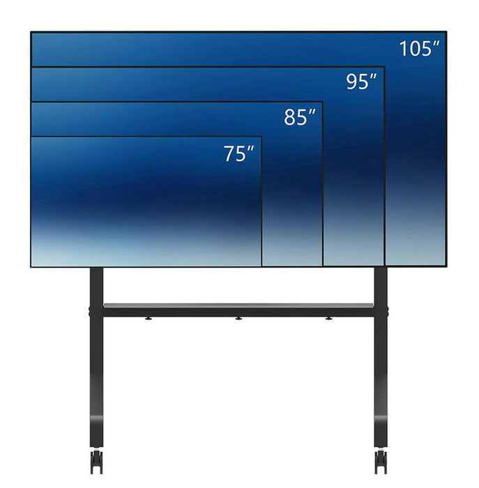 Neomounts FL50-575BL1 Support au sol mobile pour écrans 65-110", 125 kg - Noir