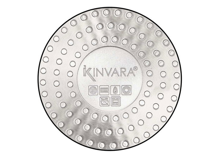 Kinvara Poêle à Induction Forgée avec Couvercle 28 cm Beige et Noir Aluminium et Verre (Set de 6)
