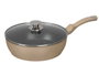 Kinvara Poêle à Induction Forgée avec Couvercle 28 cm Beige et Noir Aluminium et Verre (Set de 6)