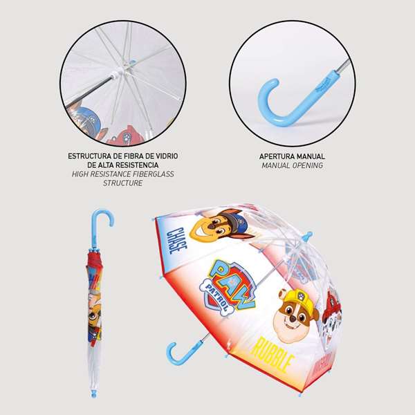 Cerdá Parapluie manuel Burbuja 45 cm avec motif Paw Patrol - Jeu pour enfants (Recommandé 2-8 ans)