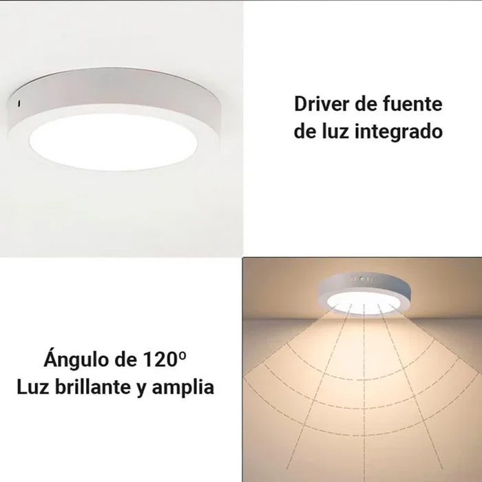 Plafonnier LED 12W 1200lm 4000K IP20 DOB Aluminium Blanc [HO-PLC-12W-1200LM-W]