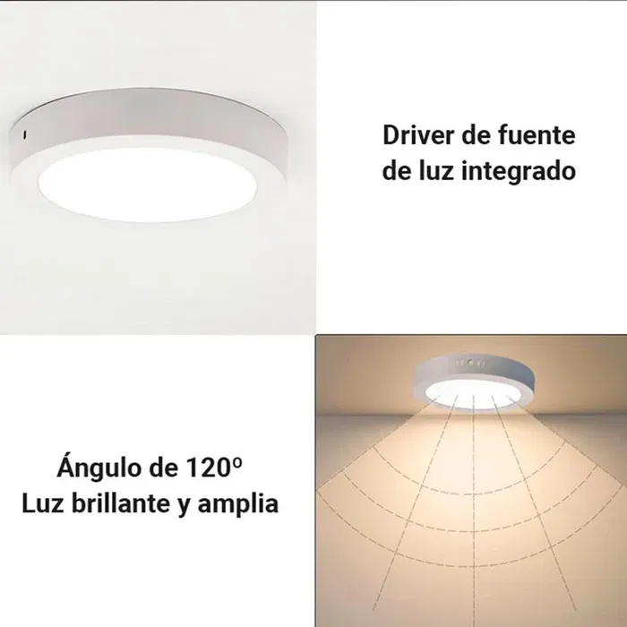 Plafonnier LED 12W 1200lm 4000K IP20 DOB Aluminium Blanc [HO-PLC-12W-1200LM-W]