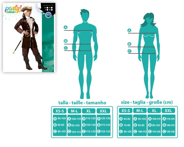 BigBuy Carnival Déguisement Pirate Marron XS-S