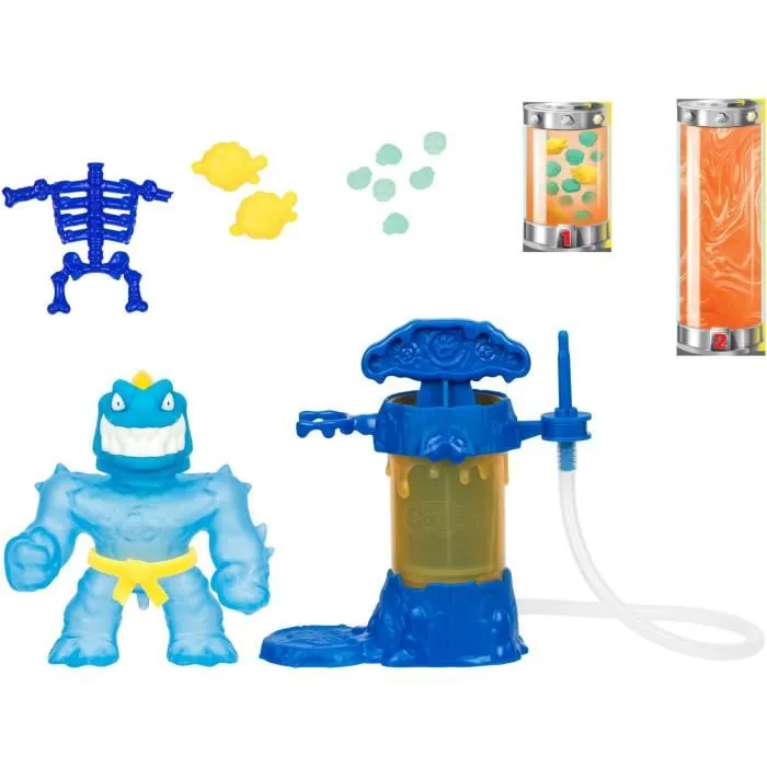 Heroes Of Goo Jit Zu Figurine Créateur Rayon-X Tyro 11 cm, Figurine Élastique Remplissable pour Enfants