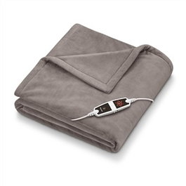 Beurer HD-150-XXL Couverture chauffante électrique, grande taille Taupe Cosy, tactil doux, 6 niveaux de chaleur, système de sécurité BSS, arrêt automatique