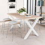 Emuca Jeu de pieds Cross pour table, largeur 695mm, Acier, Peint en blanc