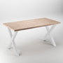 Emuca Jeu de pieds Cross pour table, largeur 695mm, Acier, Peint en blanc