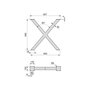Emuca Jeu de pieds Cross pour table, largeur 695mm, Acier, Peint en blanc