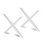 Emuca Jeu de pieds Cross pour table, largeur 695mm, Acier, Peint en blanc