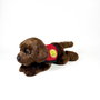 Bocalan Peluche Labrador Chocolat avec gilet - 21 cm - Décoratif et contributif - 939D00248