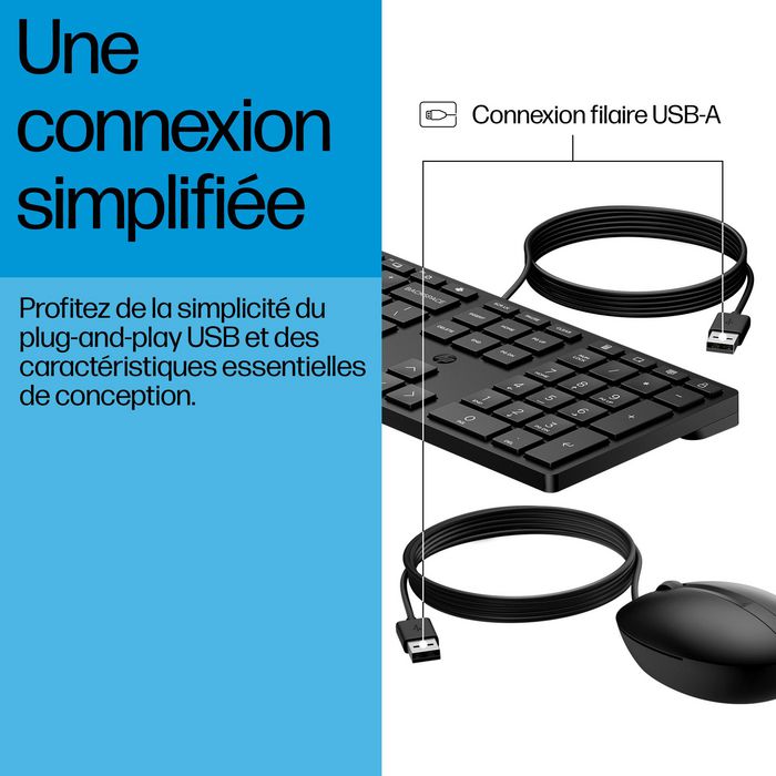 HP Wired Desktop 320MK Ensemble Clavier et Souris Filaire