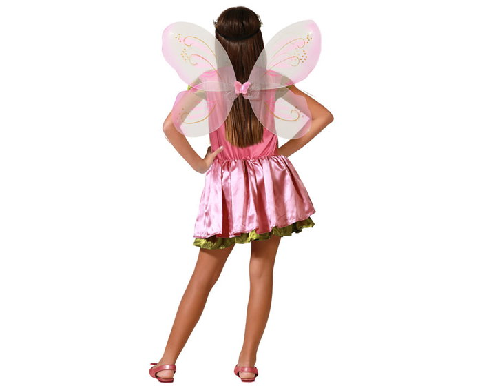 Déguisement Fée Rose avec Ailes et Robe pour Fille