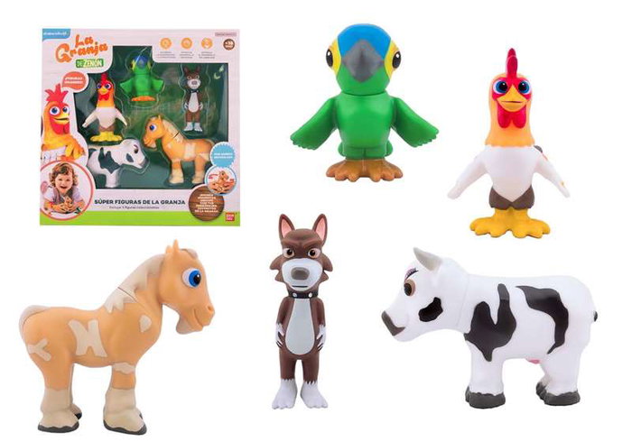 Bandai Figuras La Granja De Zenon Pack 5 Super - Pack de 5 figurines animées, 13x47x10 cm