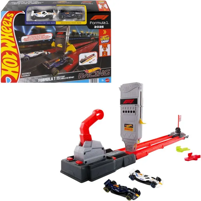 Hot Wheels Piste Grille de Départ F1 - Duel Multijoueur avec Compte à Rebours Hot Wheels Piste Grille de Départ F1 - Duel Multijoueur avec Compte à Rebours