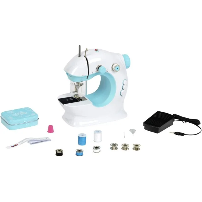 KLEIN 7929 - Machine à coudre enfant jouet créatif avec lumière, accessoires et pédale - 2 vitesses - Sécurité aiguille - Pour enfants dès 8 ans