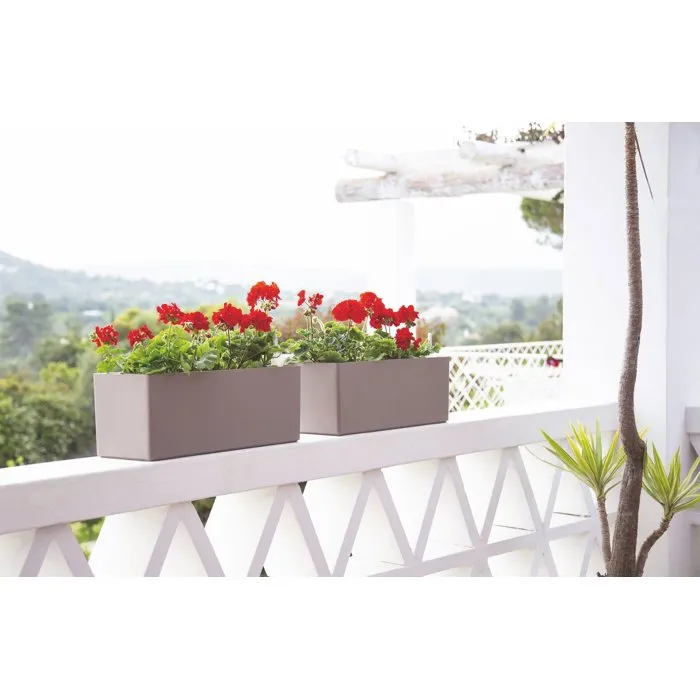 ARTEVASI - Jardinière Rimini 20 x 51 x H 20 cm - 17 L - Blanc - Système d'arrosage automatique inclus
