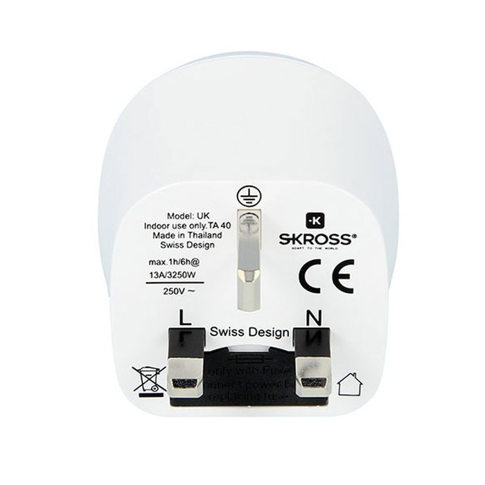 Adaptateur de courant Skross 1500230-E Européen United Kingdom Adaptateur de courant Skross 1500230-E Européen United Kingdom