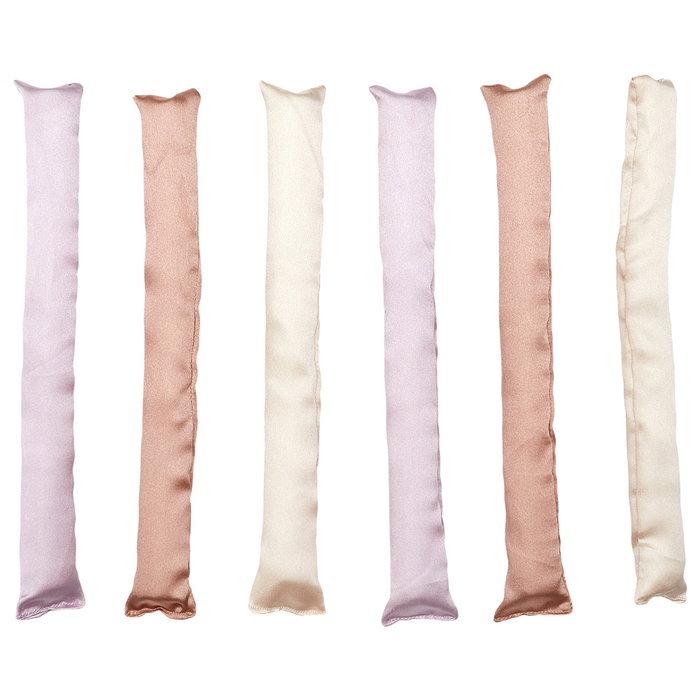 Cosmetic Club Lot de 6 bigoudis en satin 22 cm