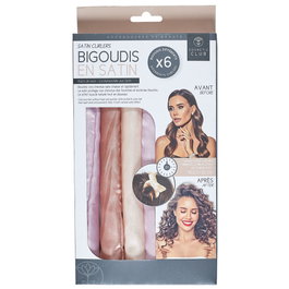 Cosmetic Club Lot de 6 bigoudis en satin 22 cm