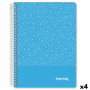 Cahier Imprex Bleu A5 80 Volets (4 Unités)