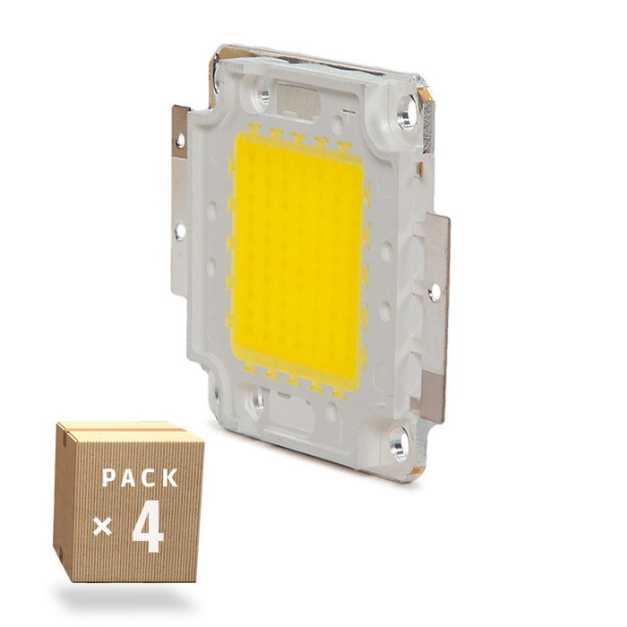 Pack de 4 LED haute puissance 50W 5000Lm 6000K COB30