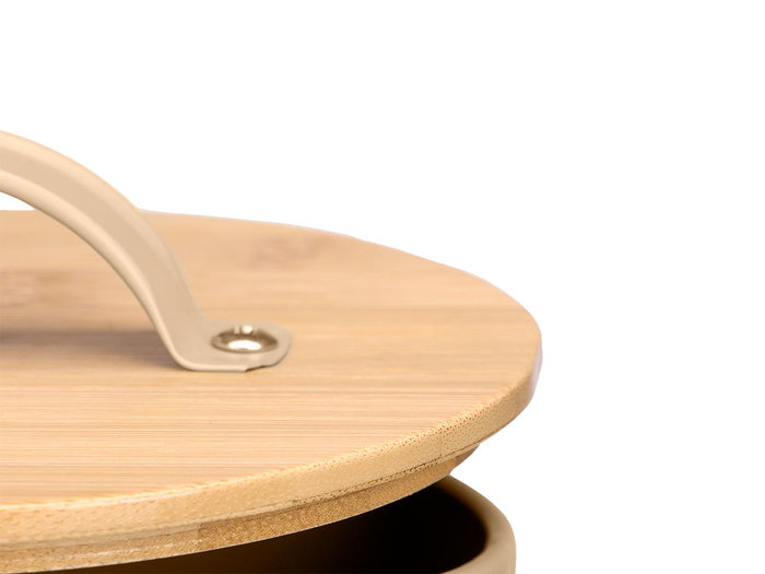 Kinvara Pot à ail avec Couvercle en Bambou Beige